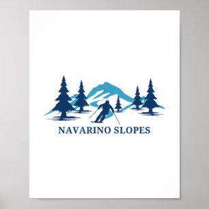 Poster Navarino Slopes Wisconsin Ski Resort Skiier