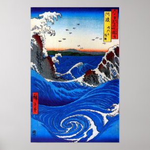 Póster Navaro Rapids Hiroshige Belas Artes Japonesas