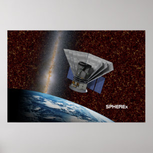 Poster Nave espacial do caçador da galáxia de SPHEREx