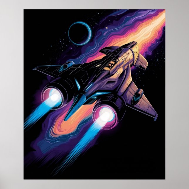 Poster Nave Espacial Futurista (Frente)