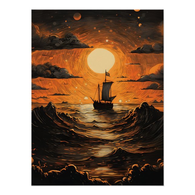 Póster Navegação à noite (Frente)