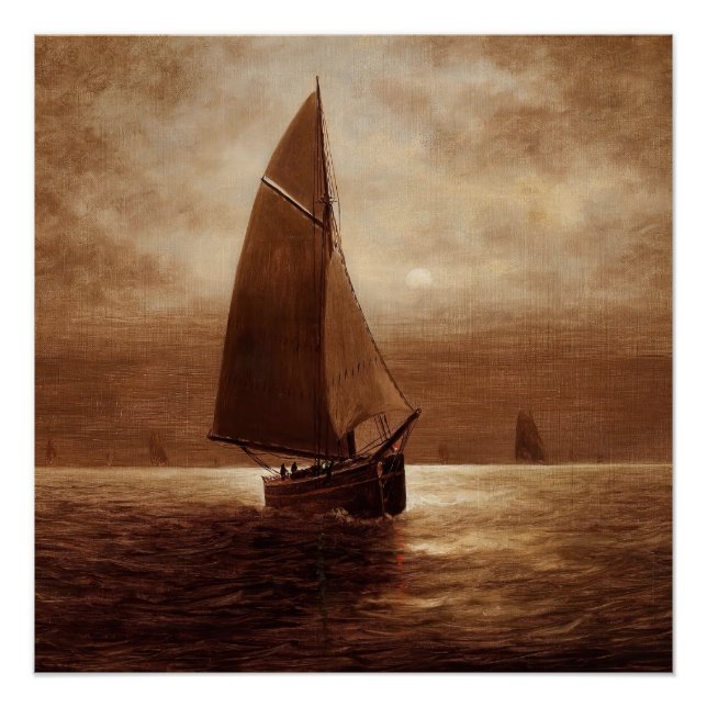 Póster Navegação à noite (cerca de 1900) Elbridge Wesley  (Frente)