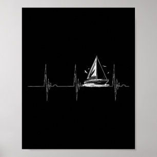 Poster Navegação À vela Pulsação Pulsação Ekg Barco Pulso