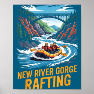 Poster Navegação de corredeira em New River Gorge Caiaque