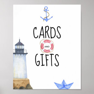 Poster Navegação marítima por aquarelas - cartões e prese