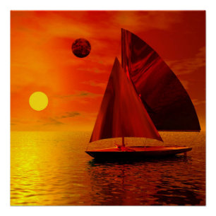 Póster Navegação no Sunset