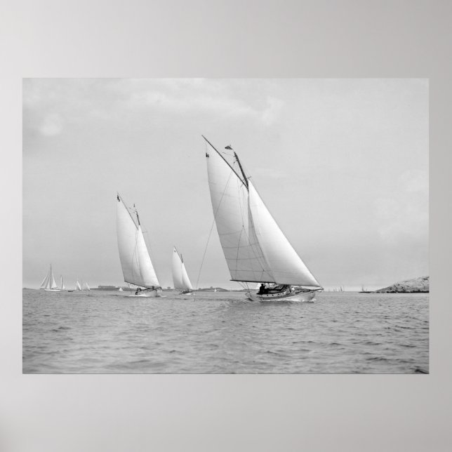 Poster Navegação perto de Marblehead, 1901 (Frente)