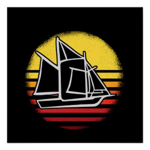 Póster Navegação Retro Vintage