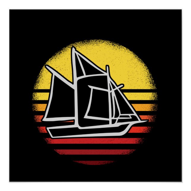 Póster Navegação Retro Vintage (Frente)