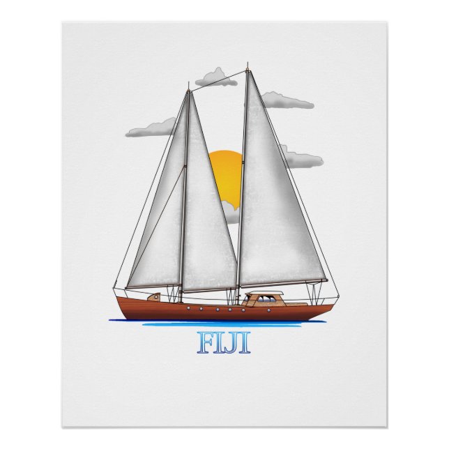 Póster Navegador náutico costeiro do Fiji (Frente)