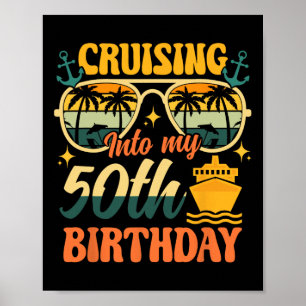 Poster Navegando Para Meu 50º Aniversário 50 Anos De Cruz