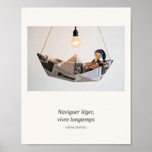 Poster Navegar leve, viver por muito tempo — Série Papel