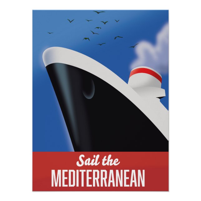 Póster Navegue pelo mediterrâneo (Frente)
