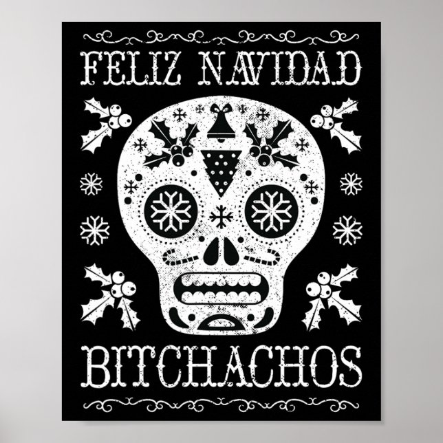 Poster Navidad Bitchachos Engraçado Casca Natal Presente (Frente)