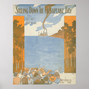 Póster Navigação abaixo da baía de Chesapeake