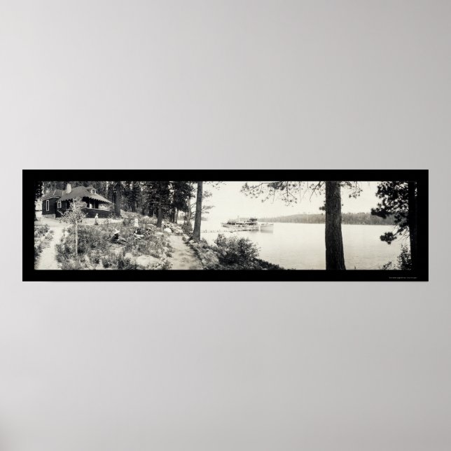 Póster Navio a vapor Tahoe Emerald Bay Foto 1910 (Frente)