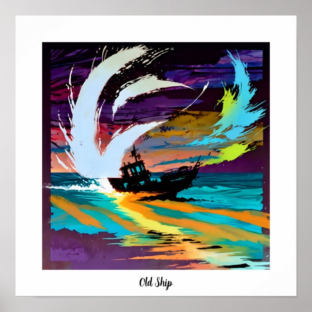 Poster navio abstrato (Frente)