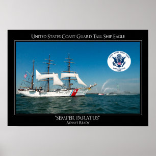 Póster Navio alto Eagle de USCG