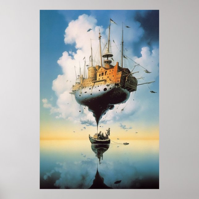 Poster Navio celestial surreal (Frente)