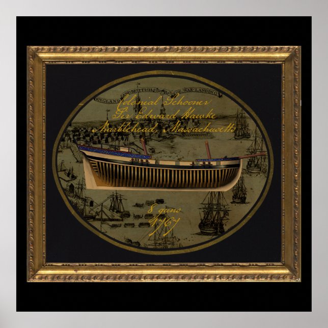 Poster Navio Colonial Americano Sir Edward Hawke (Frente)