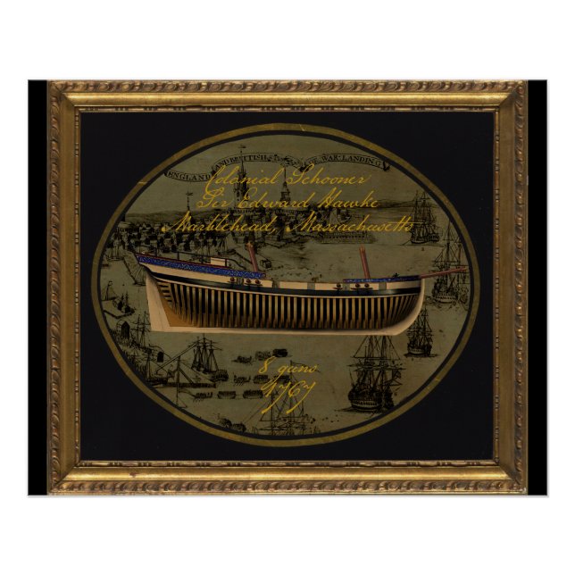 Póster Navio Colonial Americano Sir Edward Hawke (Frente)