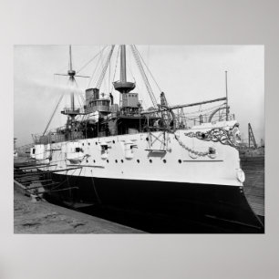 Poster Navio de batalha USS Texas, 1895