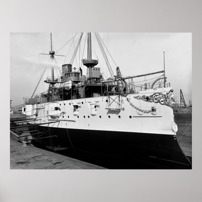 Poster Navio de batalha USS Texas, 1895 (Frente)