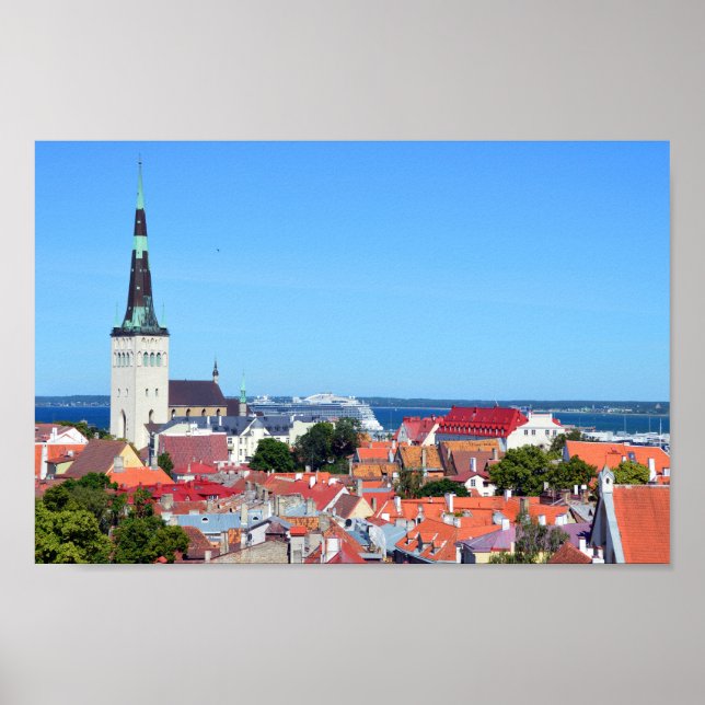 Poster Navio de cruzeiro em Tallinn, Estônia (Frente)
