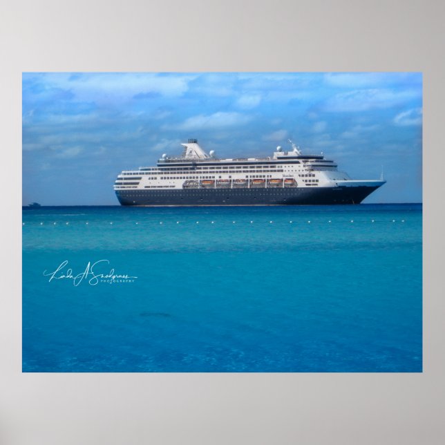 Poster Navio de cruzeiro no Caribe (Frente)