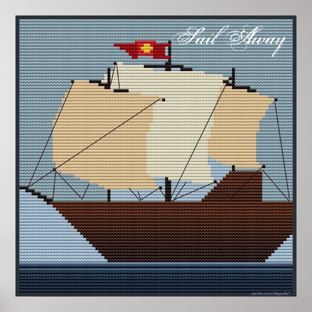 POSTER NAVIO DE NAVEGAÇÃO SAIL AFASTADO (Frente)
