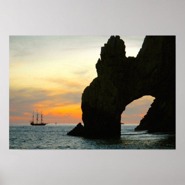 Póster Navio De Navegação Tradicional Ao Sunset, Arcos De (Frente)