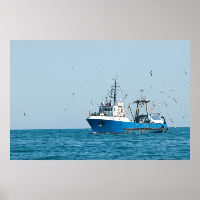 Poster Navio de pesca volta ao porto (Frente)