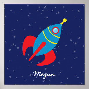 Póster Navio de Rocket no espaço