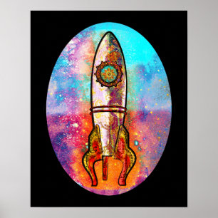 Poster Navio de Rocket no espaço