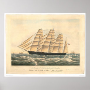 Póster Navio de tosquiadeira "grande república" (0398A)