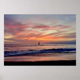 Poster Navio de vela em Sunset - Venice Beach, CA