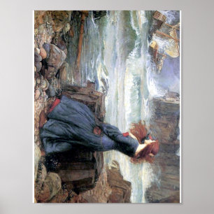 Póster Navio do mar da mulher de Miranda do Waterhouse