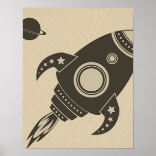 Poster Navio ilustrado de Rocket