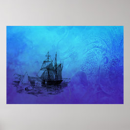 Poster Navio náutico e polvo