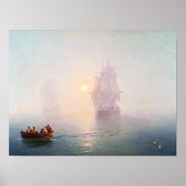 Poster Navio Naval Ivan Aivazovsky paisagismo marítimo