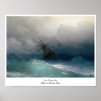 Póster Navio no Stormy Seas Ivan Aivazovsky temporal