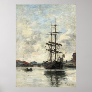 Poster Navio no Touques Eugene Boudin (Francês, 1824-189