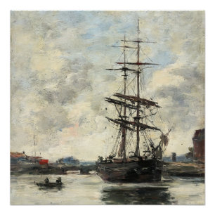 Póster Navio no Touques Eugene Boudin (Francês, 1824-189
