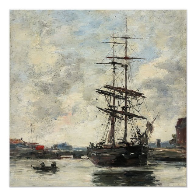 Póster Navio no Touques Eugene Boudin (Francês, 1824-189 (Frente)