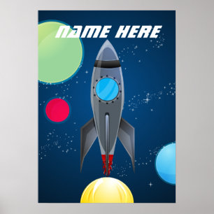 Póster Navio personalizado de Rocket de espaço