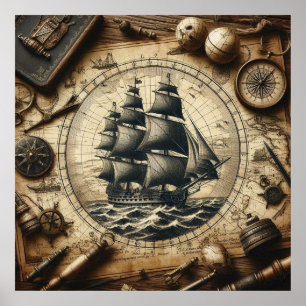 Poster Navio pirata antigo 4