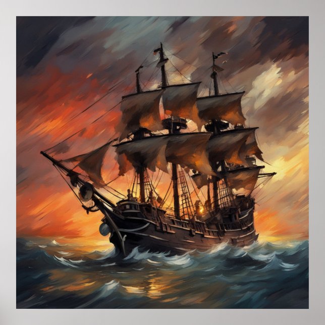 Poster Navio Pirata Stormy - 4 - (Frente)
