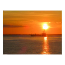Navio Silhueta Pôr do Sol Dourado Cozumel