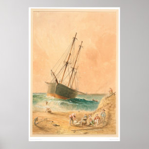 Poster Navio "Viscata" de Ingleses encalhado (0533A)