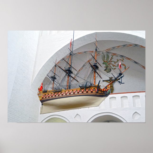 Póster Navio Votivo da Catedral de Aarhus (Frente)